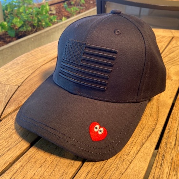 Crazy Hearts Designs 3D Embroidered " American Flag " Hat in Black - Picture 2 of 4